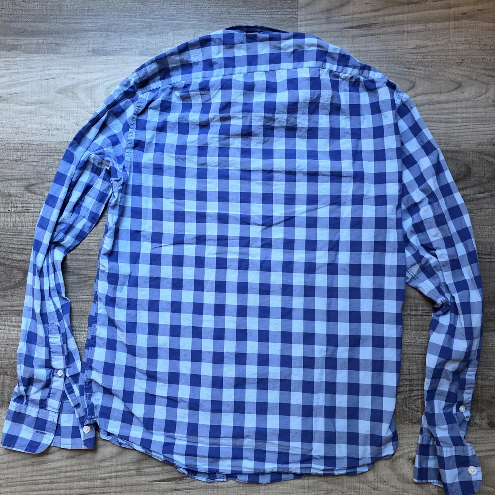 J. Crew Men’s Blue Gingham Button-Down Shirt